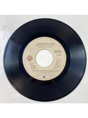 Vintage 45 RPM Vinyl Record Christopher Cross Arthurs Theme/Minstrel Gigolo 1981